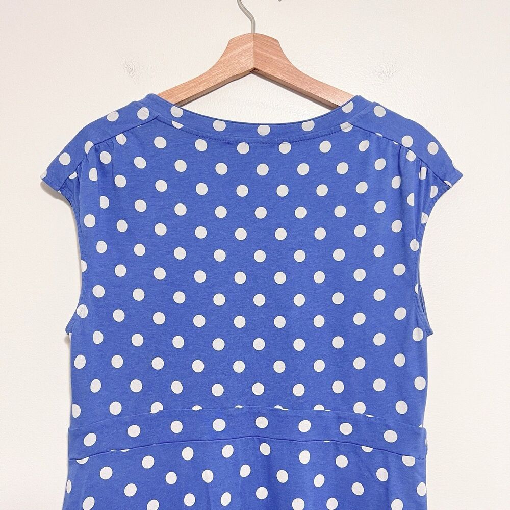 Boden Margot Blue White Polka Dot Dress Cotton UK 14 US 10 Pockets - Picture 8 of 11